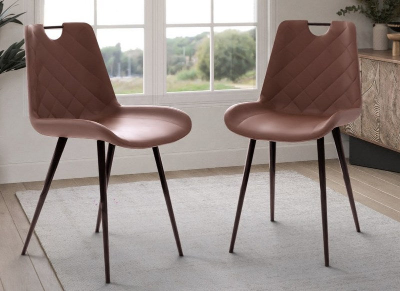 Moretti Tan Faux Leather Dining Chair
