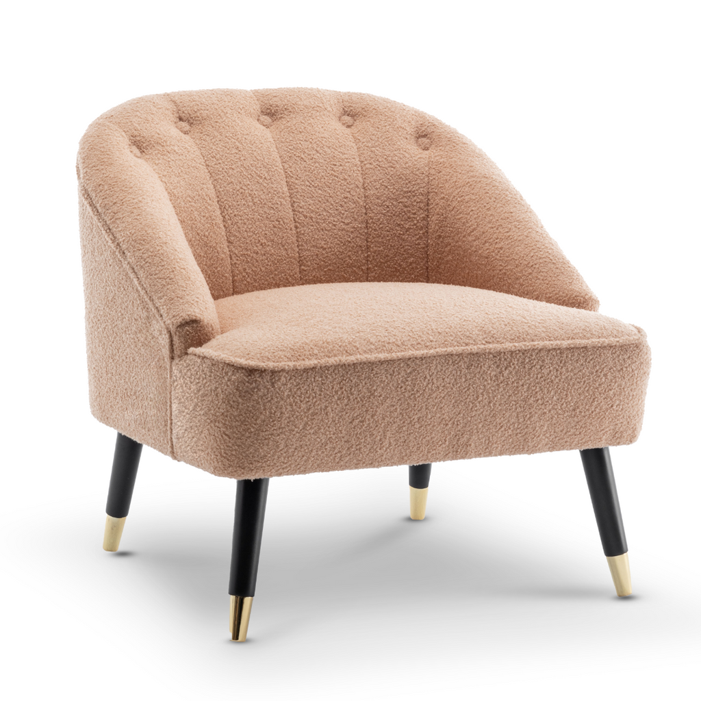 Fabric Boucle / Teddy Light Brown Kensington Accent Chair