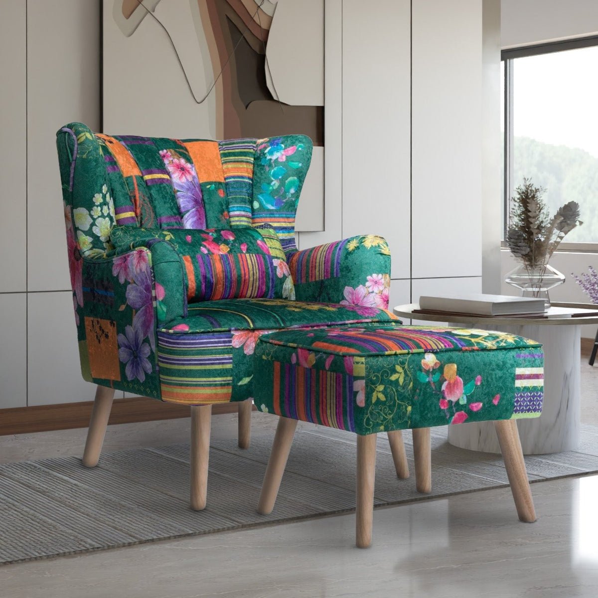 Patchwork armchair for discount sale