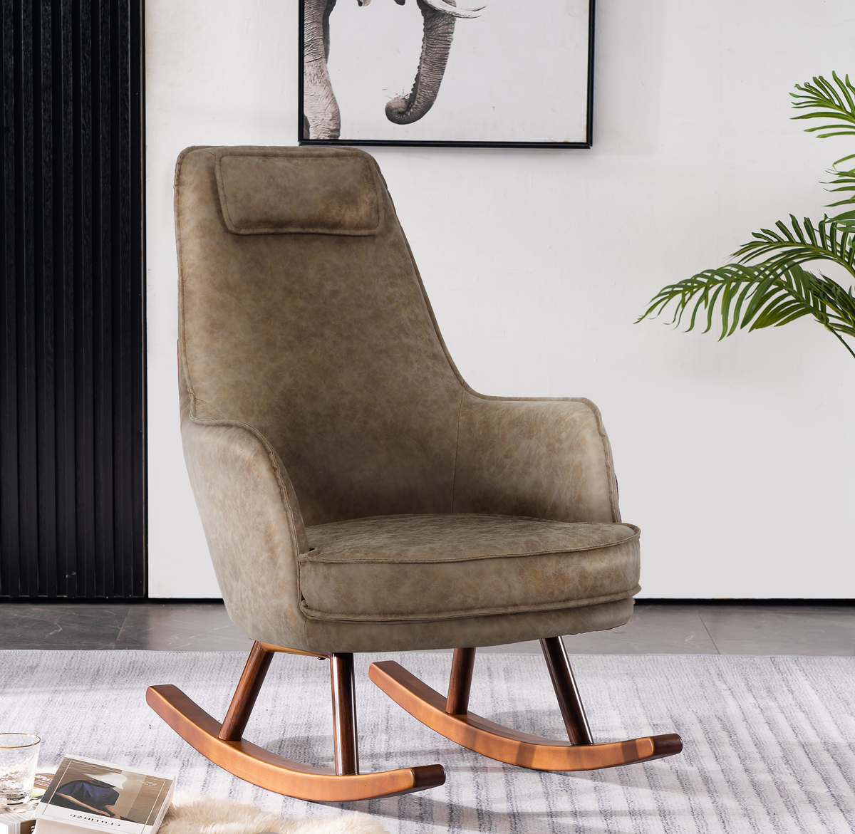 Brown discount rocking chair