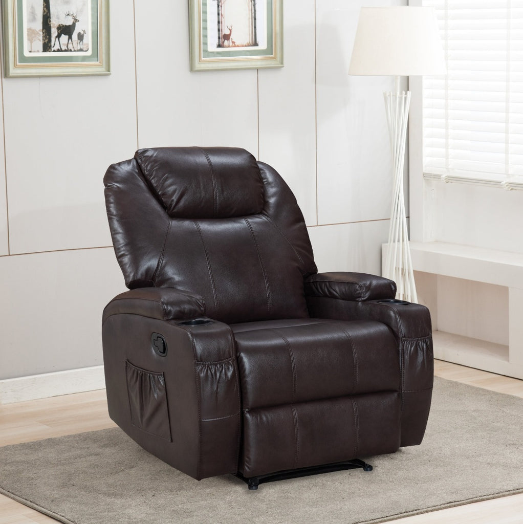 Leather Air Brown Barlotta Recliner Chair - background photo