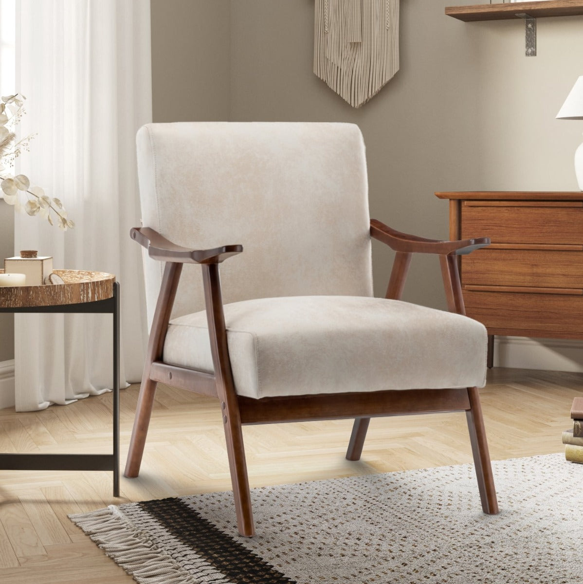 Cream accent chairs for store living room