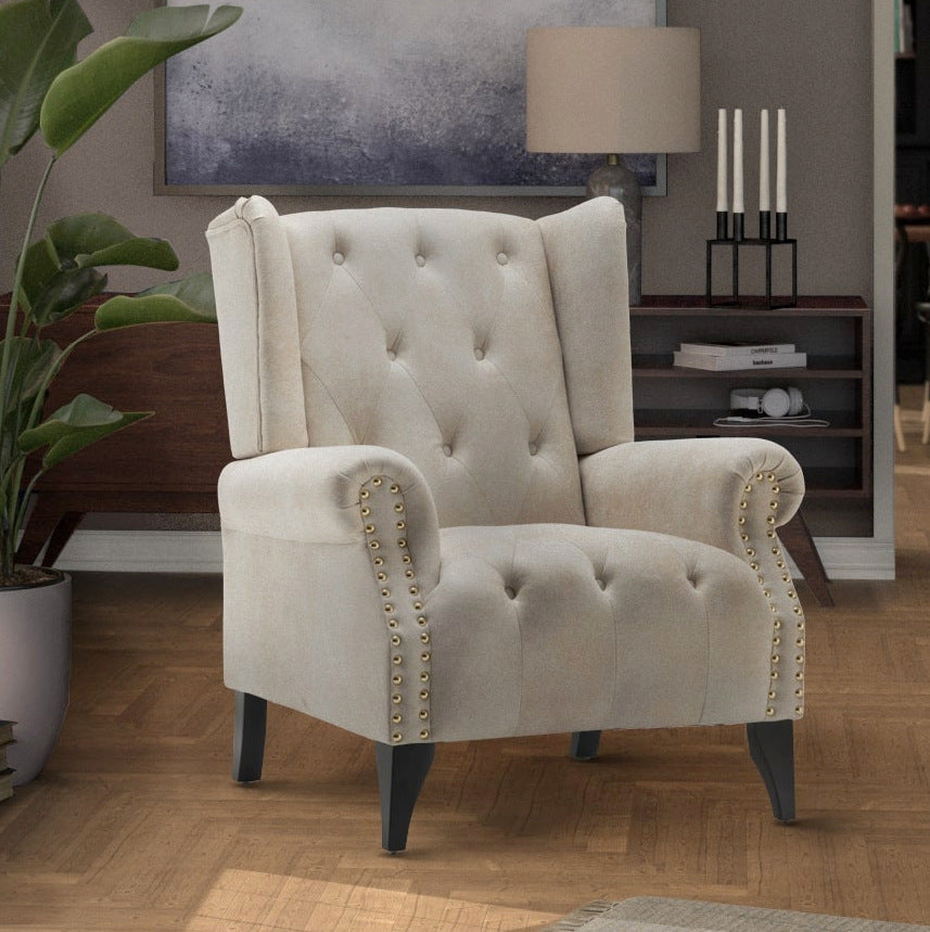 Beige on sale wingback chair