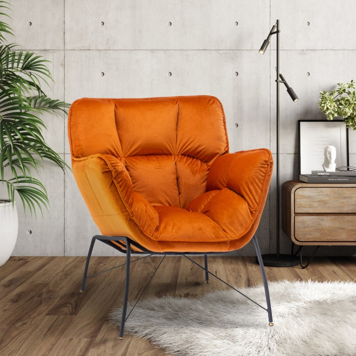 Velvet Orange Eliana Accent Chair Stunning Chairs