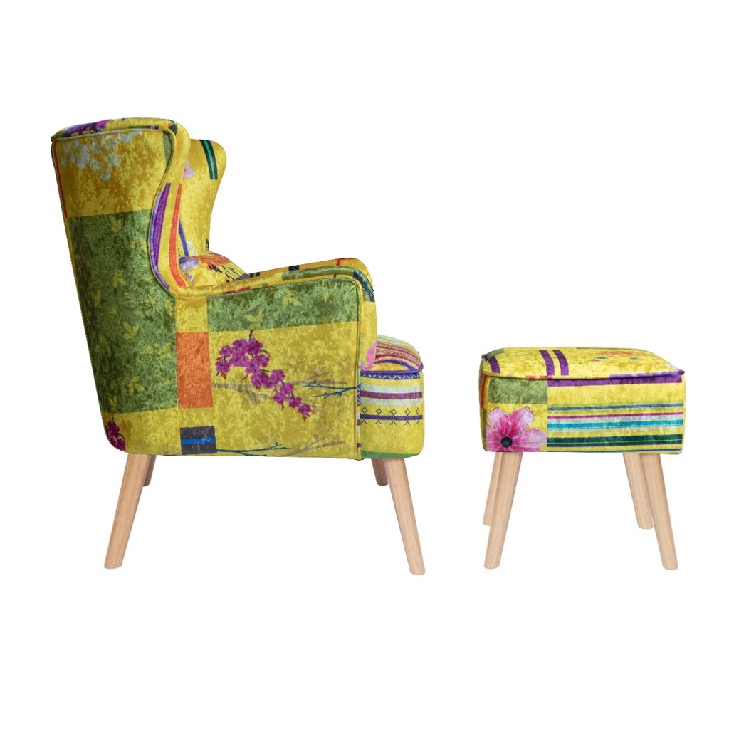 fabric-gold-patchwork-abigail-accent-wingback-chair-with-footstool