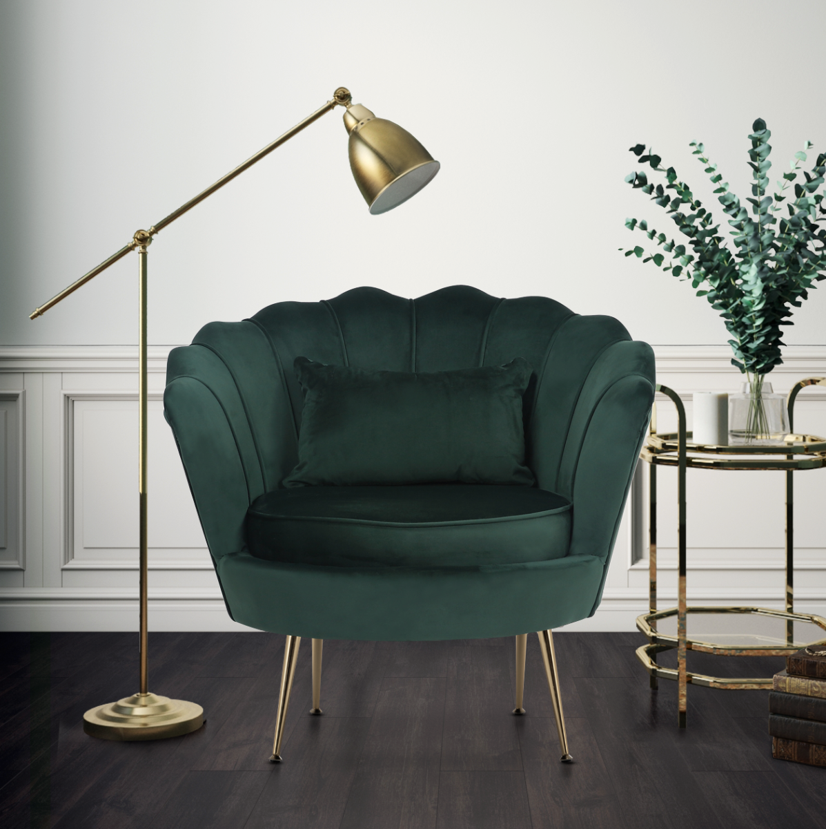 Velvet Bottle Green Daisy Accent Chair Stunning Chairs
