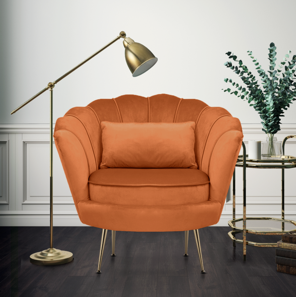 velvet-orange-daisy-accent-chair