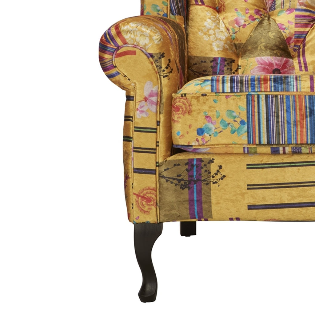 fabric-gold-patchwork-chesterfield-avici-scroll-wingback-chair