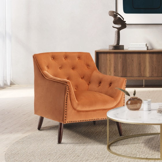 Velvet Orange Franca Accent Chair