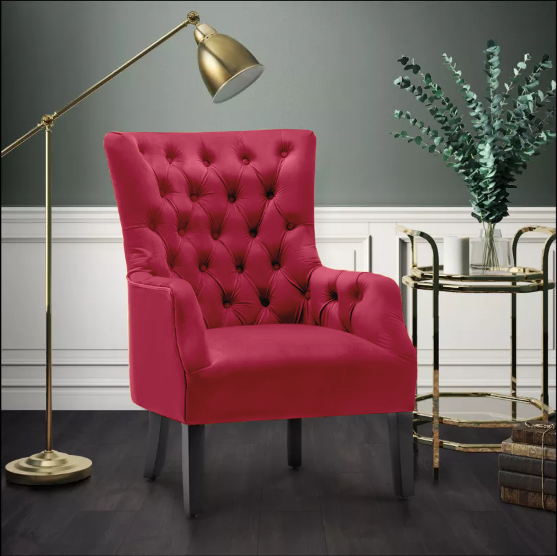 Red accent chair living room deals