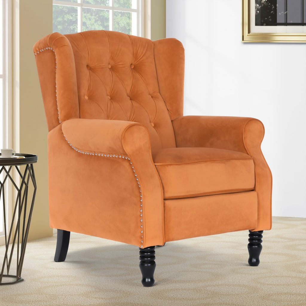 velvet-orange-marianna-recliner-wingback-chair