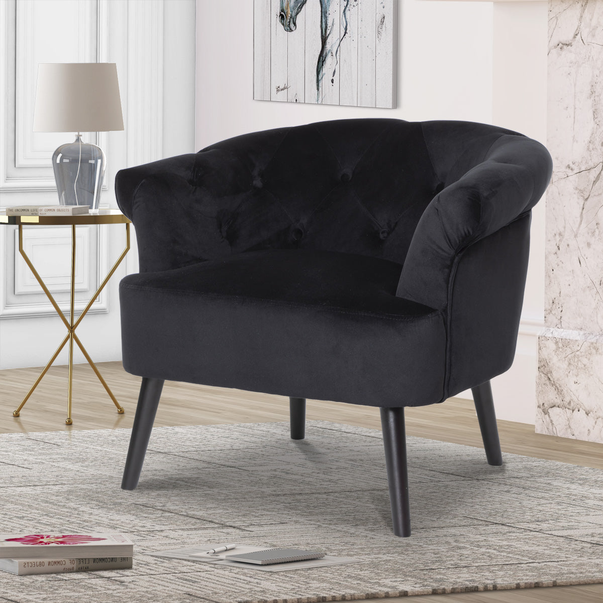 Velvet Black Sara Accent Chair – Stunning Chairs