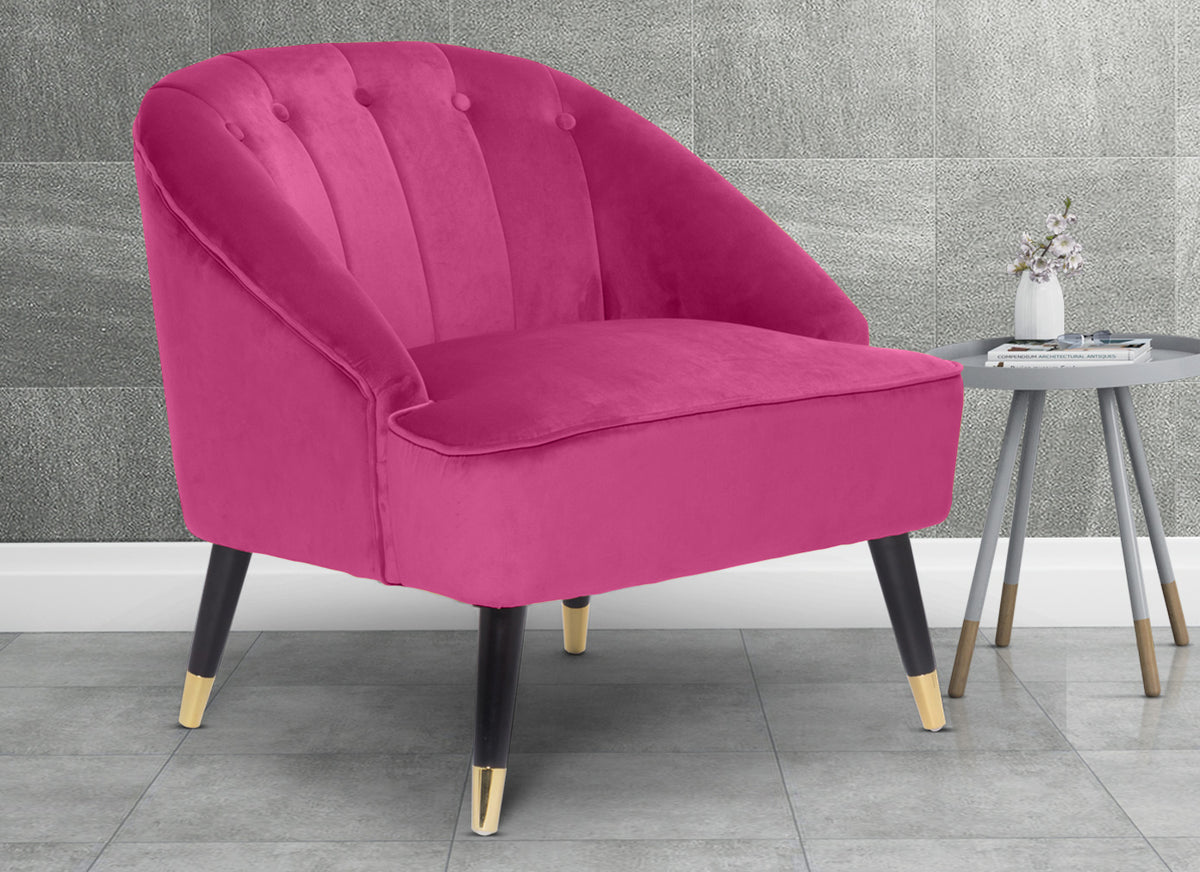 Pink Pattern Chair Pink Accent Chairs - Velvet Fabric | Quick Delivery – Stunning Chairs
