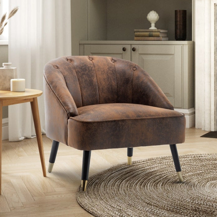Leather Air Suede Brown Kensington Accent Chair