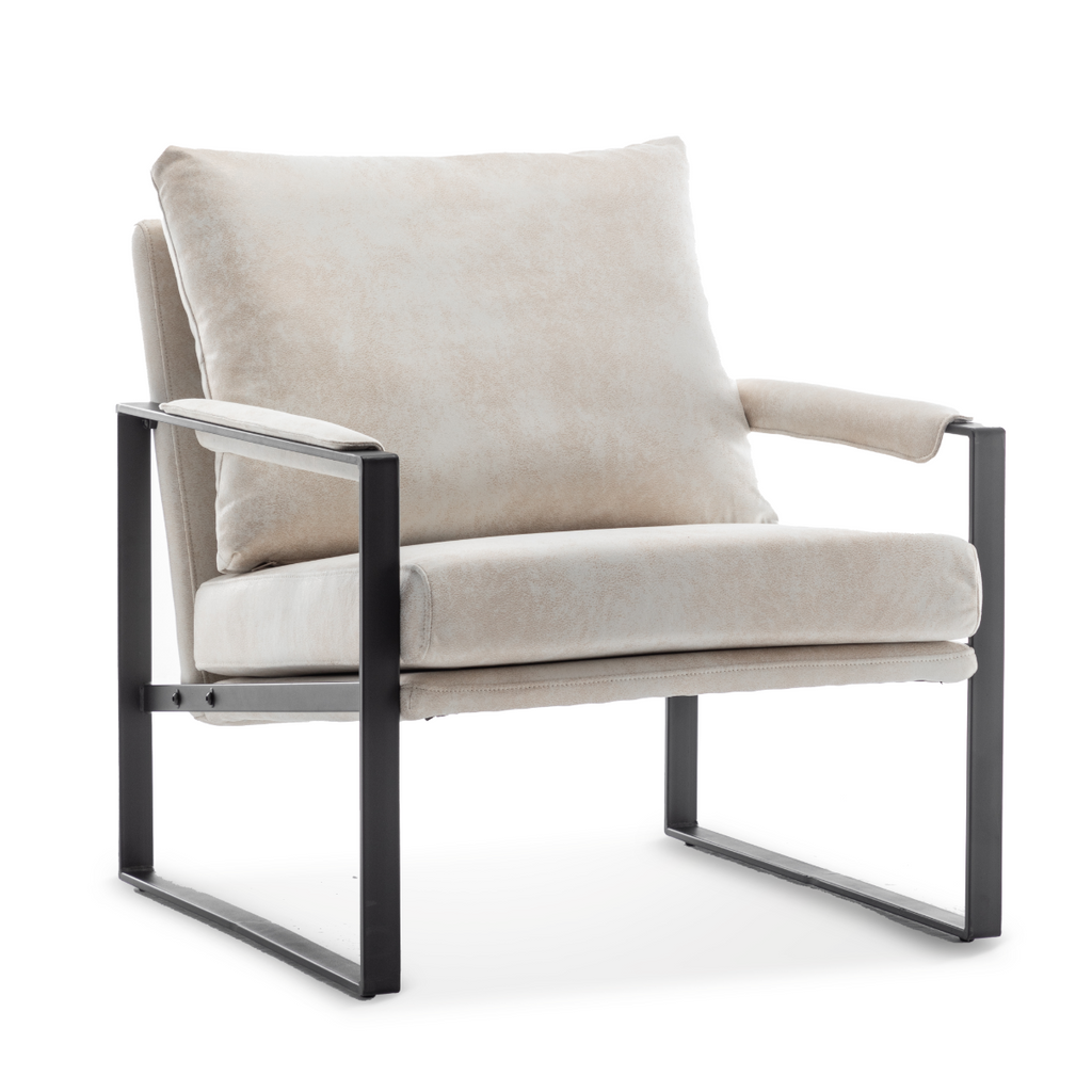 Leather Air Cream Graziana Accent Chair
