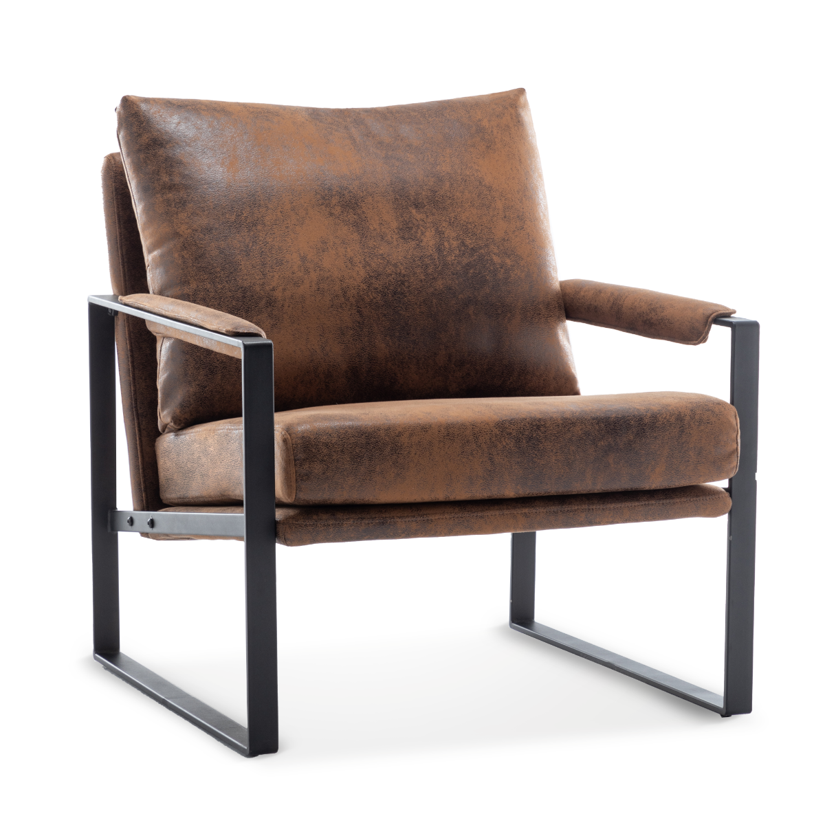 Faux Leather Suede Brown Graziana Accent Chair – Stunning Chairs