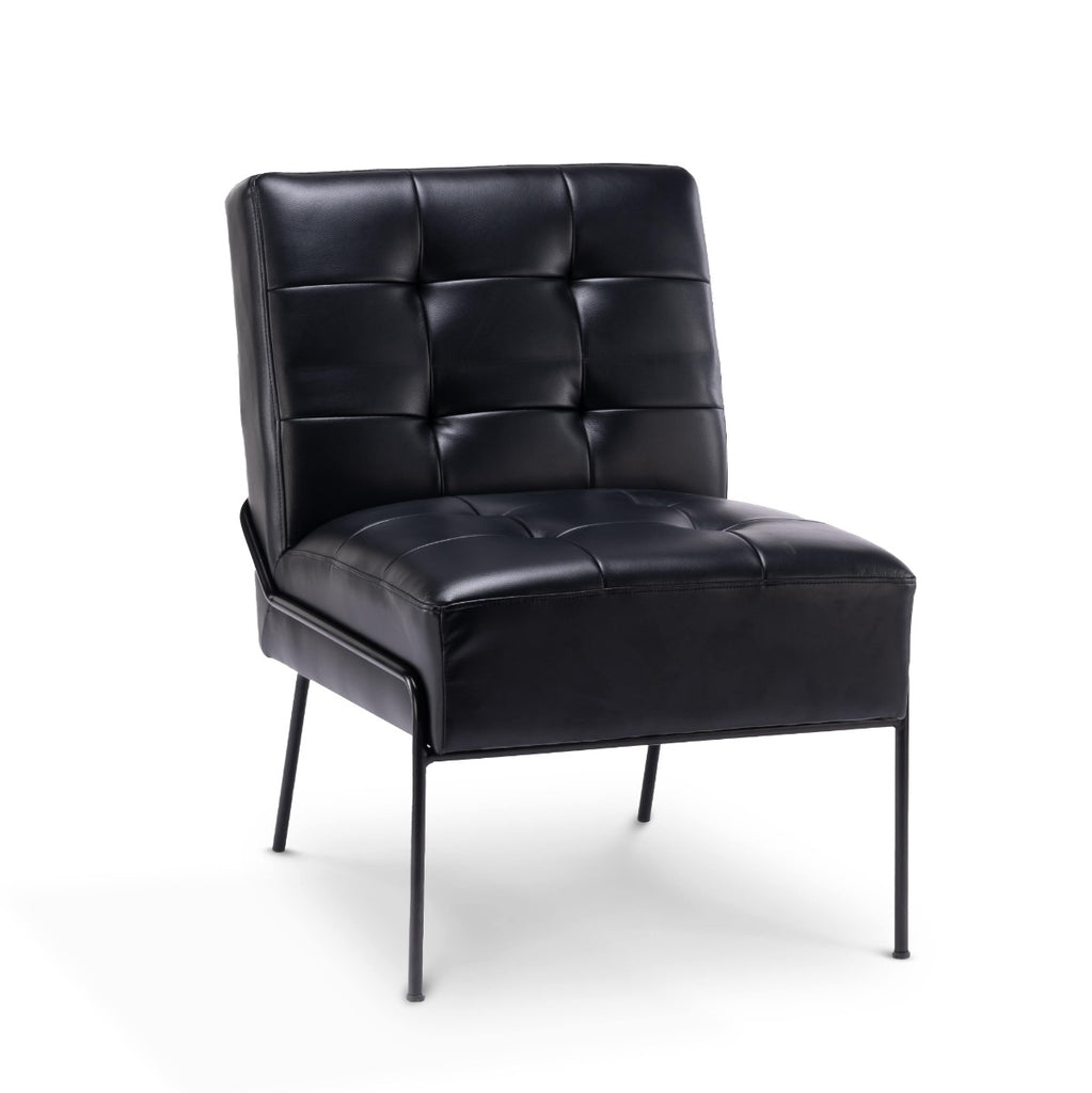 Leather Air Black Oscar Accent Chair