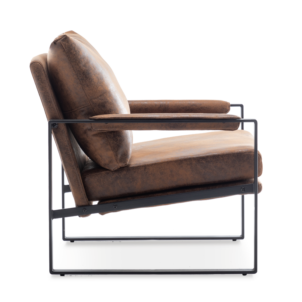 Leather Air Suede Brown Graziana Accent Chair
