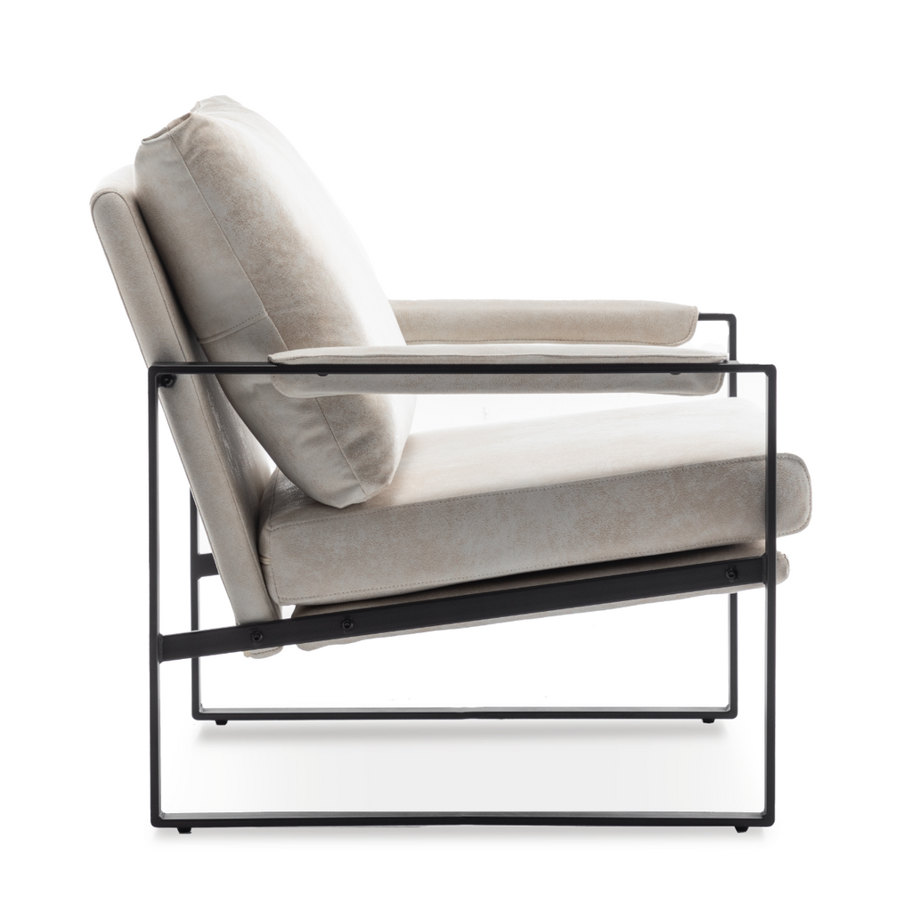 Leather Air Cream Graziana Accent Chair