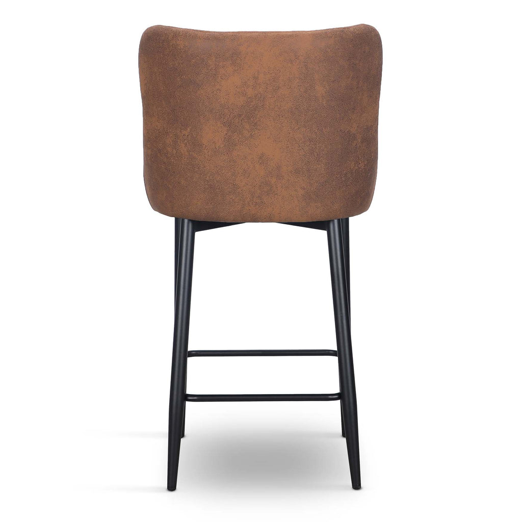 Faux Leather Suede Brown Primo Bar Stool - Set of 2