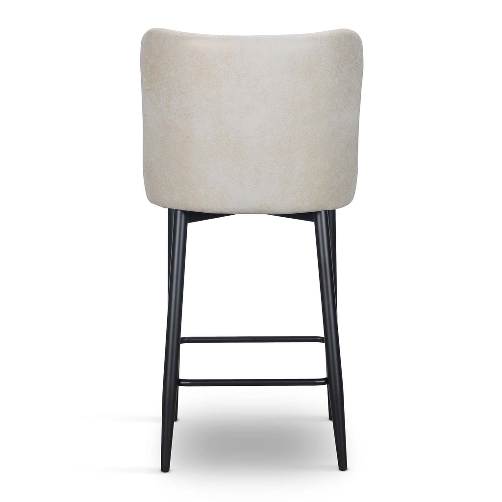 Faux Leather Suede Cream Primo Bar Stool - Set of 2