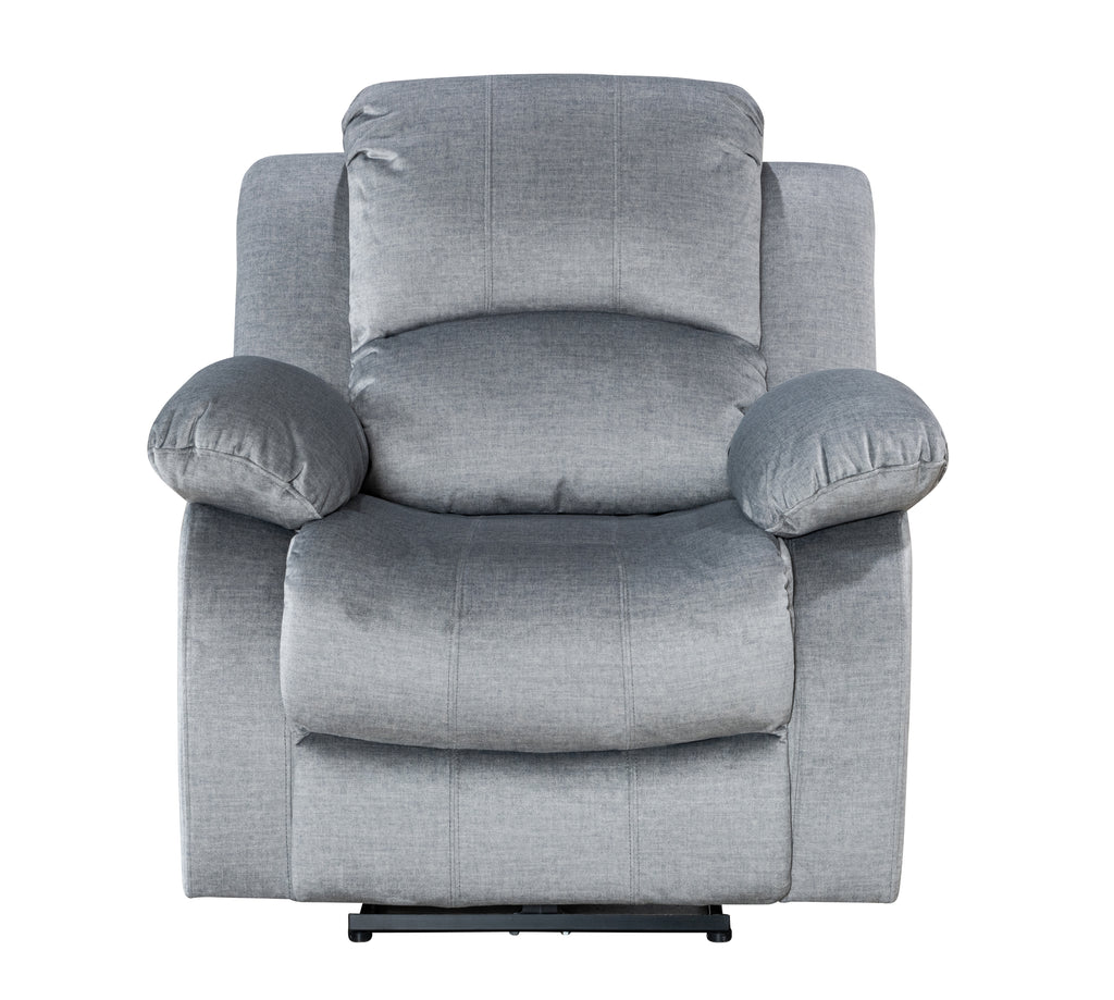 Chenille Fabric Grey Valencia Manual Recliner Chair