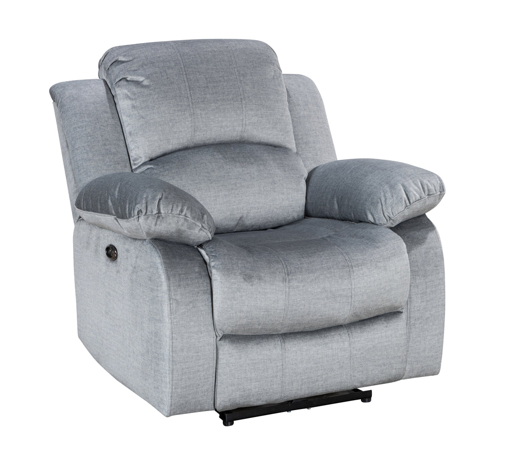 Chenille Fabric Grey Valencia Manual Recliner Chair