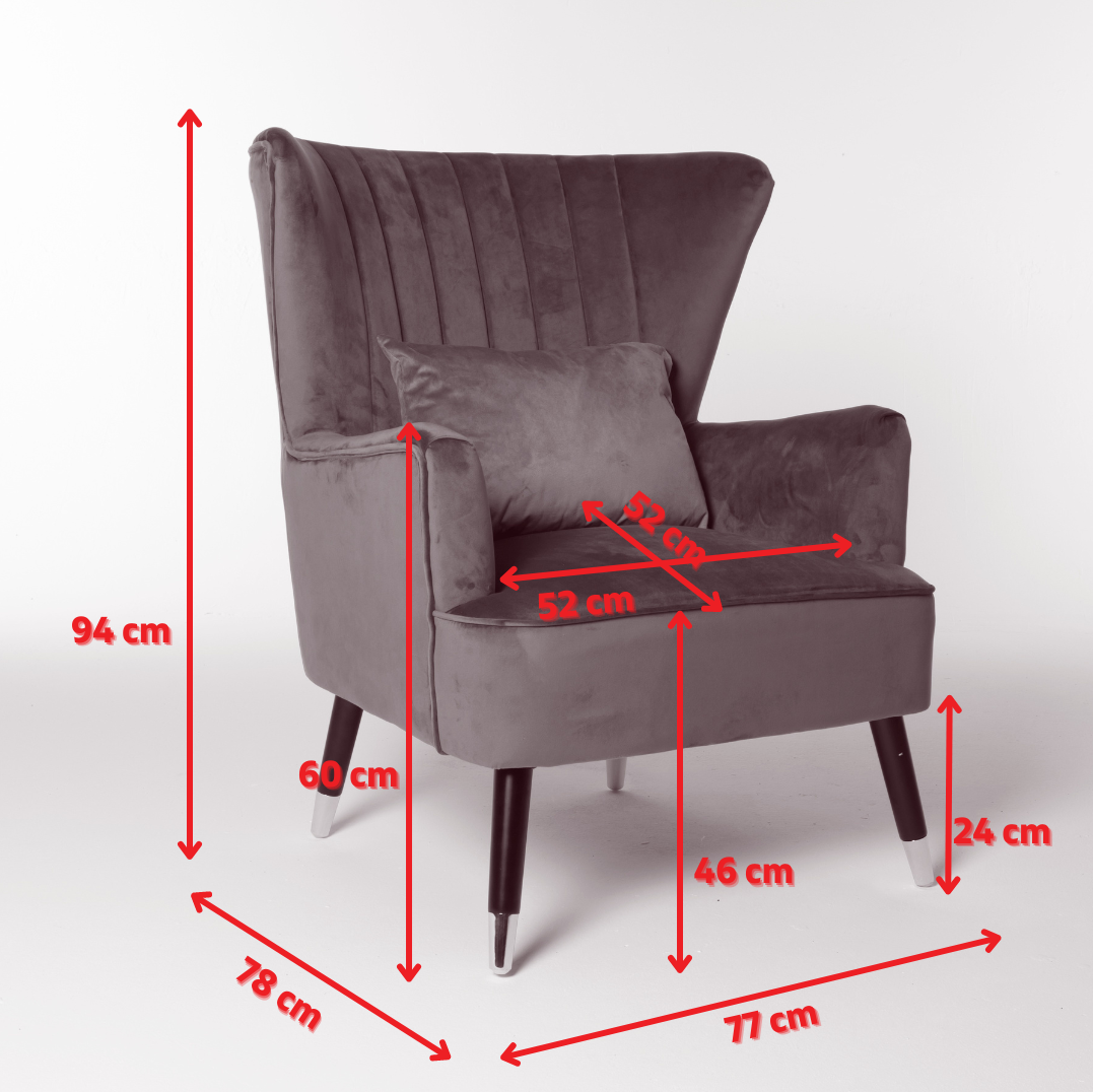 Fabric Cow Print Victoria Accent Wingback Chair