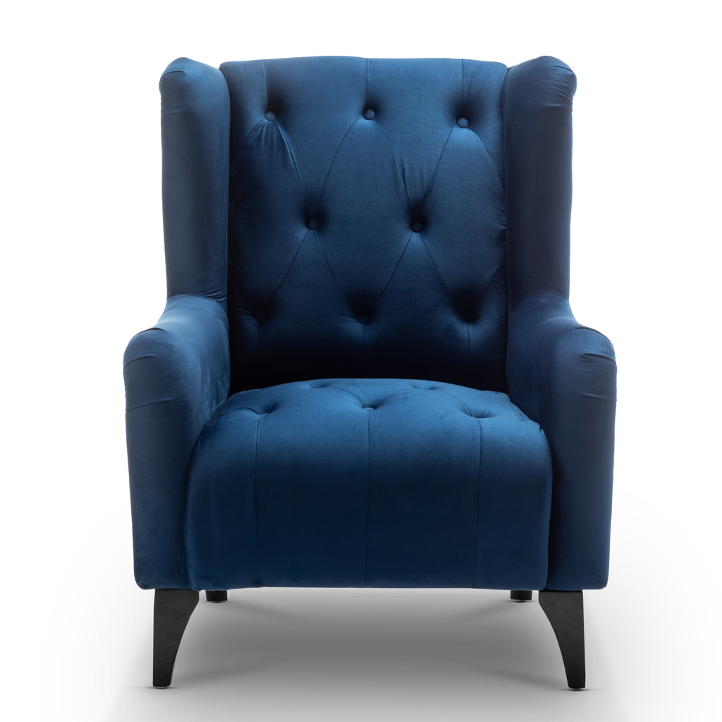 Velvet Blue Daniella Wingback Chair