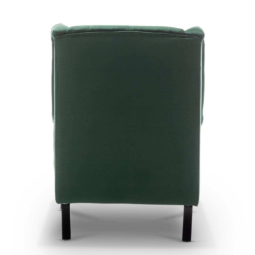 Velvet Bottle Green Daniella Wingback Chair