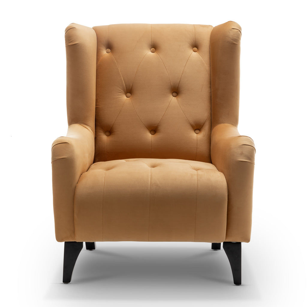 Velvet Gold Daniella Wingback Chair