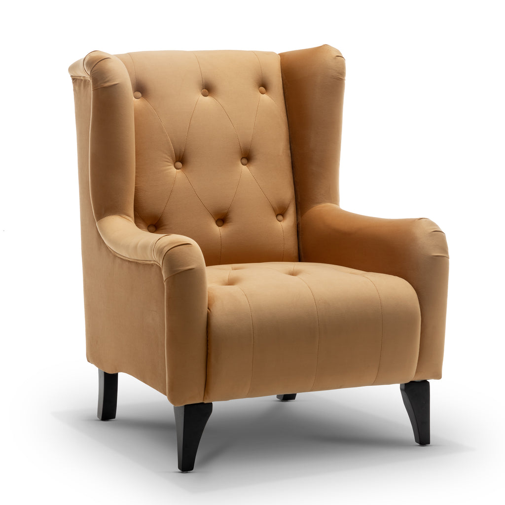 Velvet Gold Daniella Wingback Chair