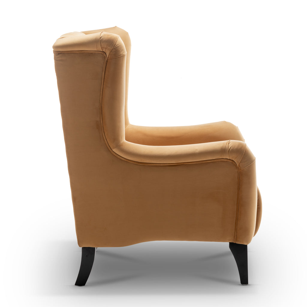 Velvet Gold Daniella Wingback Chair