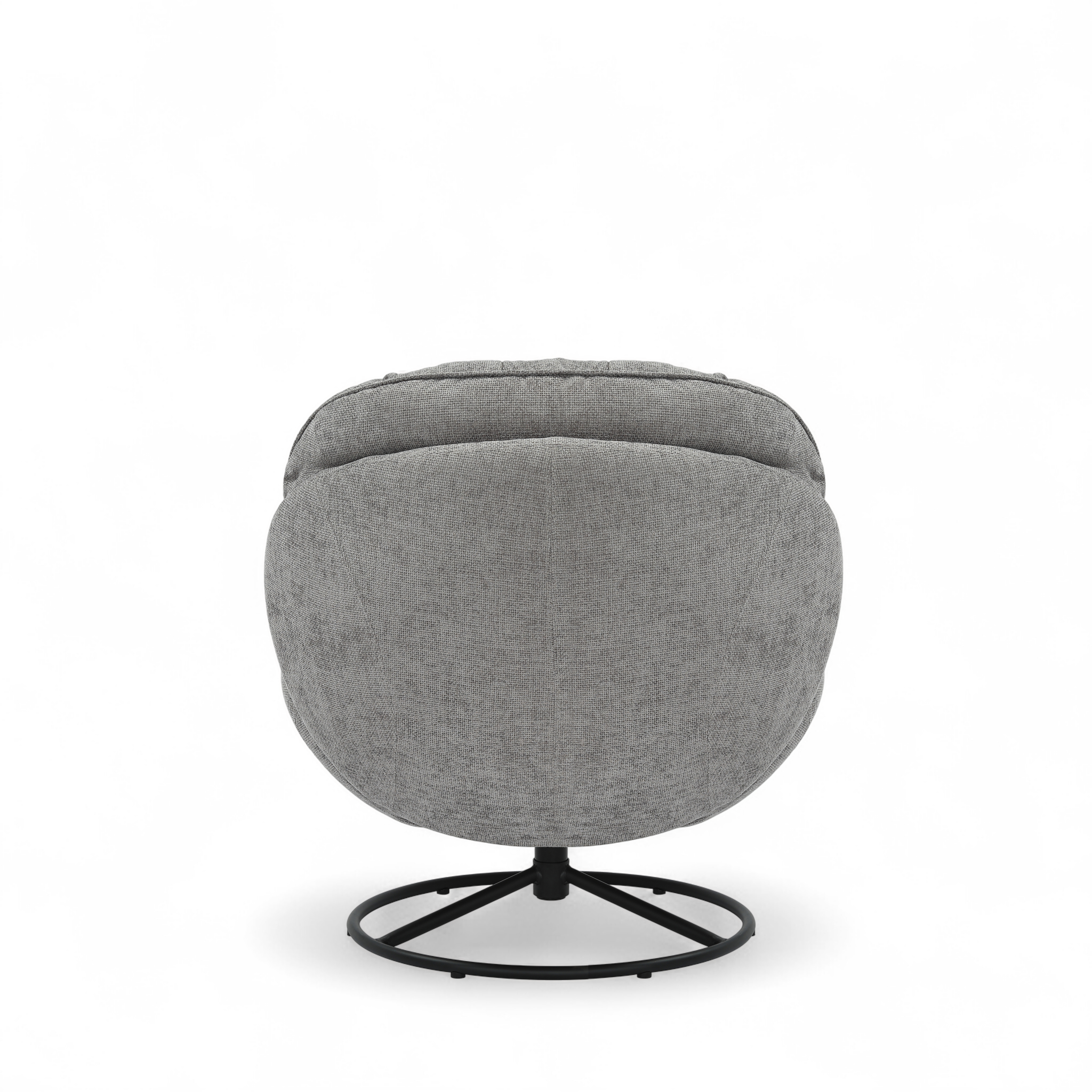 Dark Grey Chenille Fabric Azura Swivel Accent Chair with Footstool ...