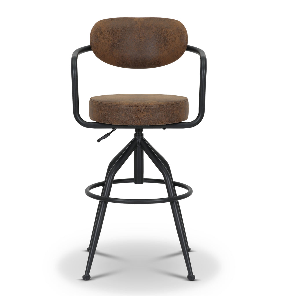 Faux Leather Suede Brown Enzo Bar Stool