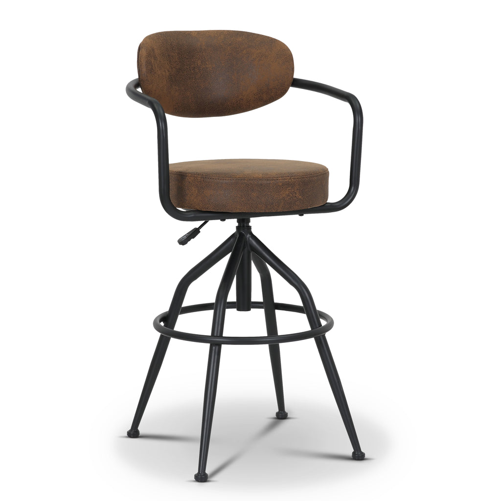 Faux Leather Suede Brown Enzo Bar Stool