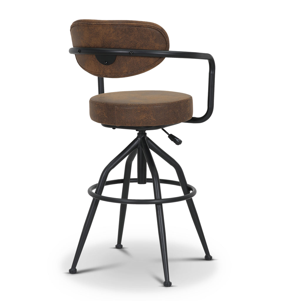 Faux Leather Suede Brown Enzo Bar Stool