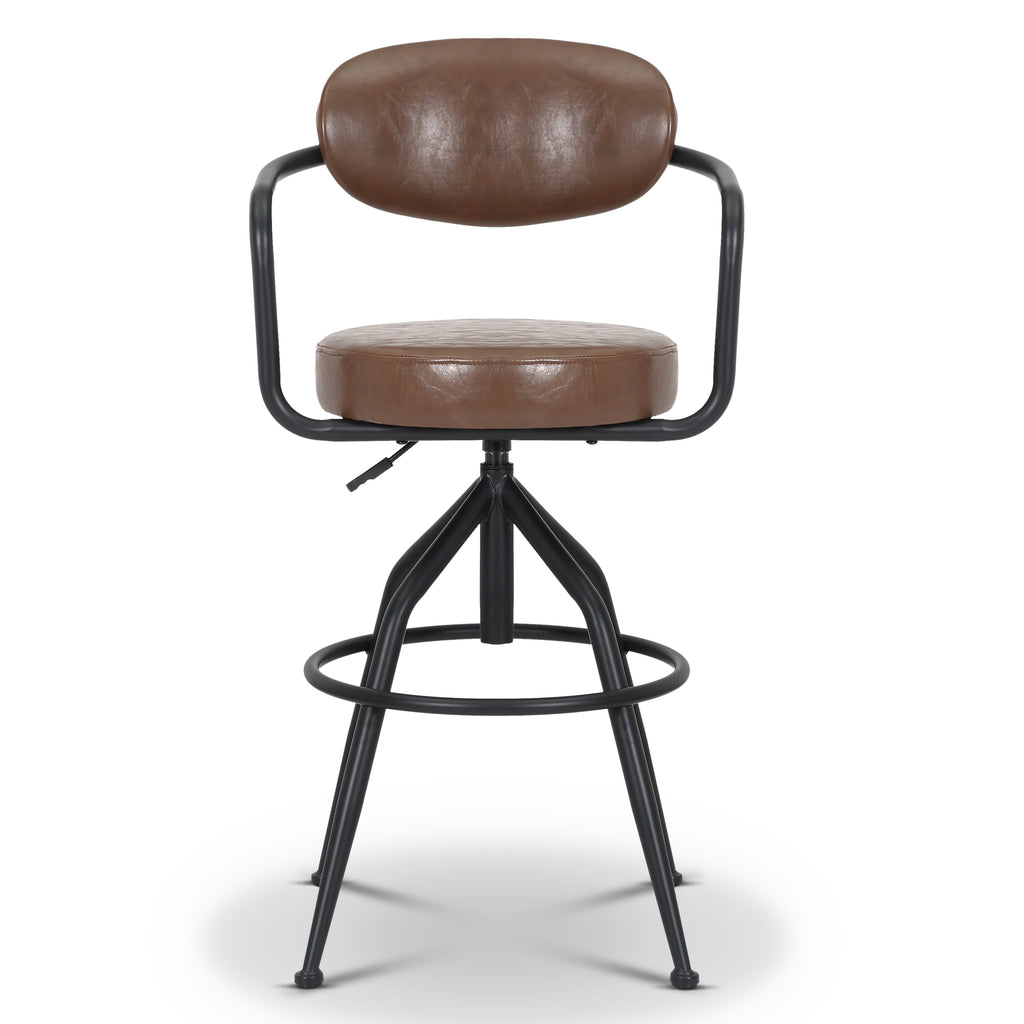 Faux Leather Brown Enzo Bar Stool