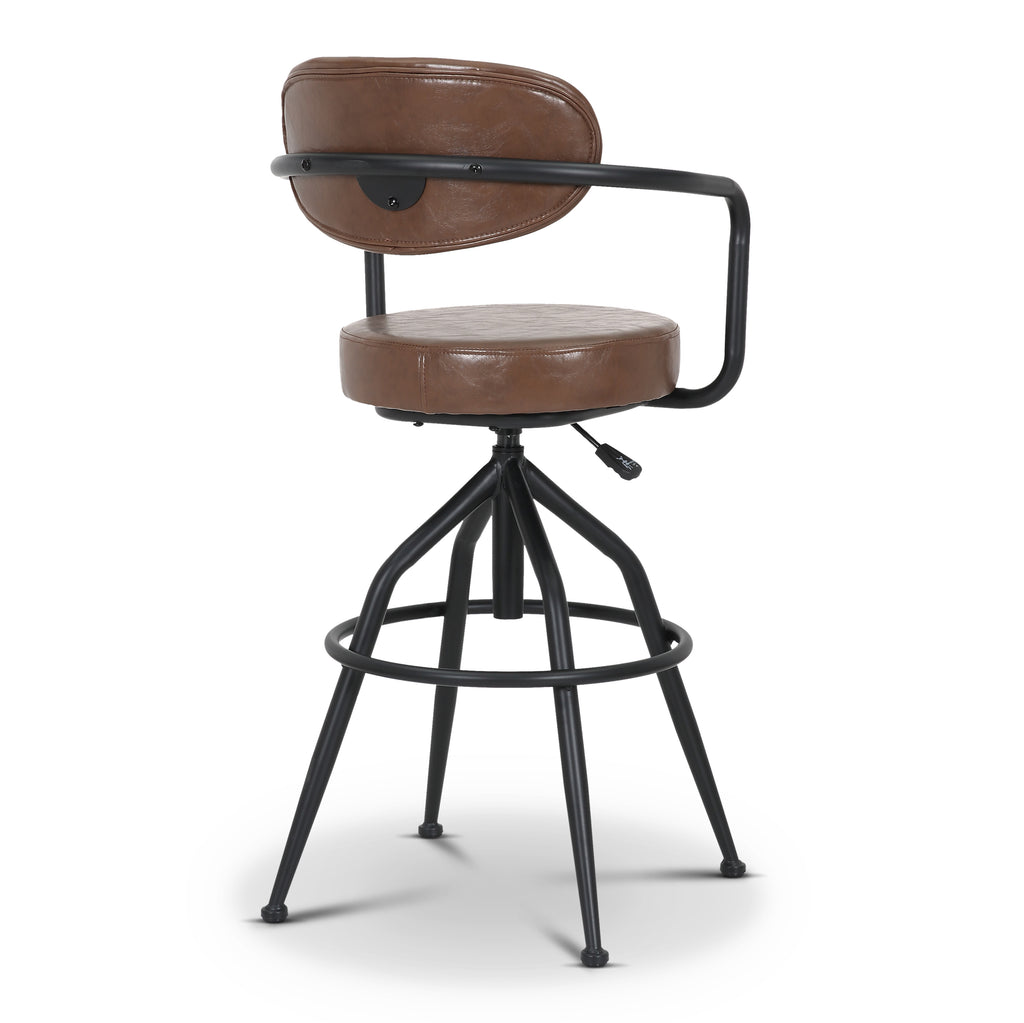 Faux Leather Brown Enzo Bar Stool