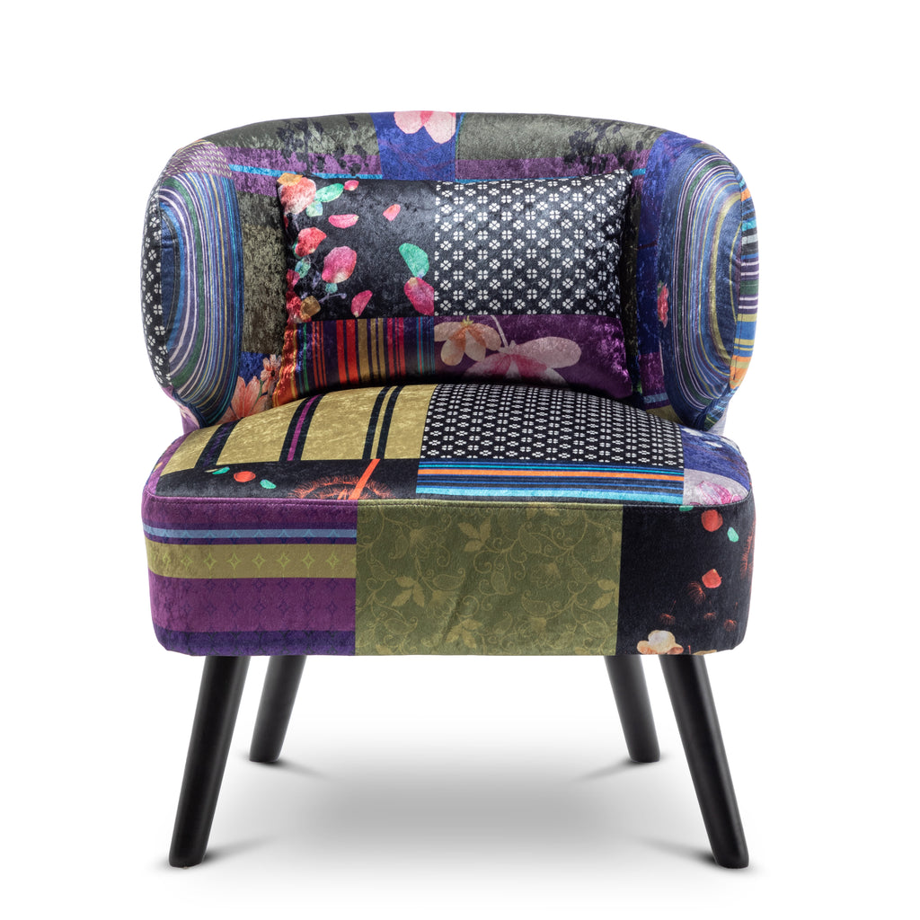 Fabric Patchwork Chiara Accent Chair