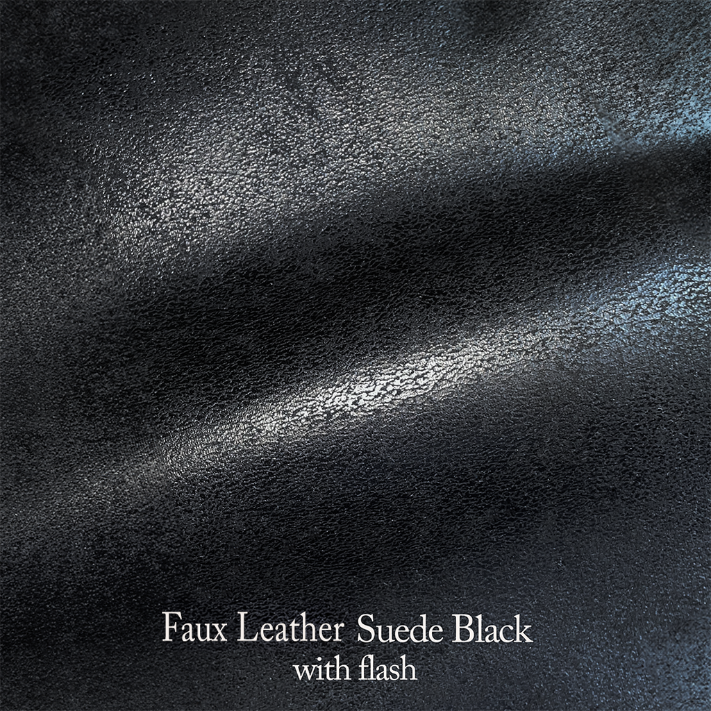 Faux Leather Suede Black Swatch Sample with Flash