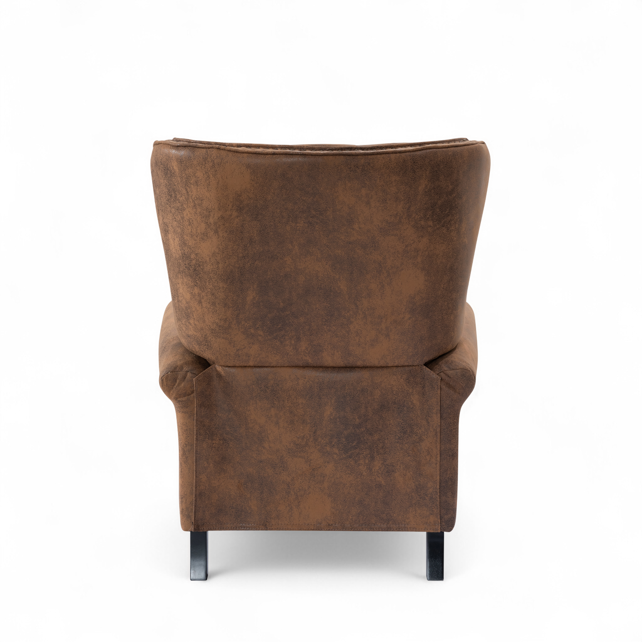 Faux Leather Suede Brown Buttoned Carmona Wingback Recliner Chair