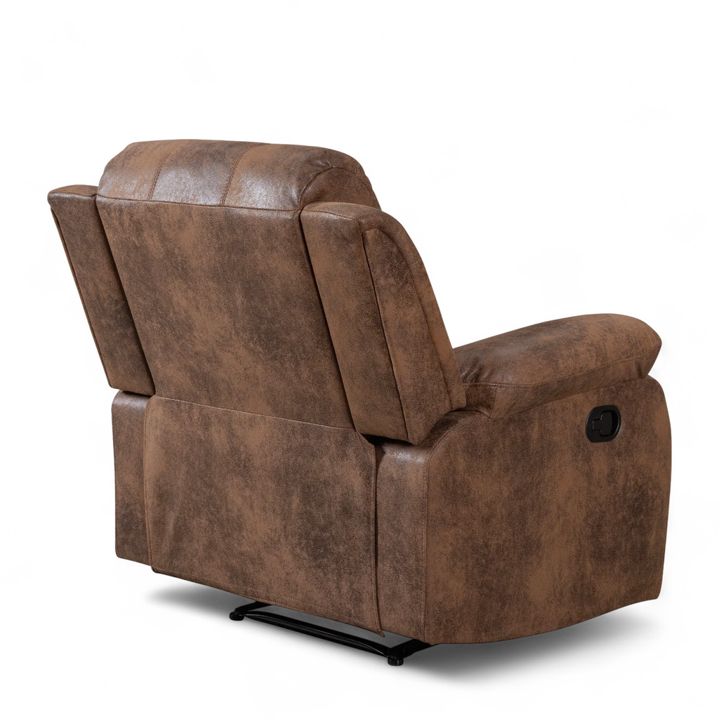 Faux Leather Suede Brown Valencia Manual Recliner Chair