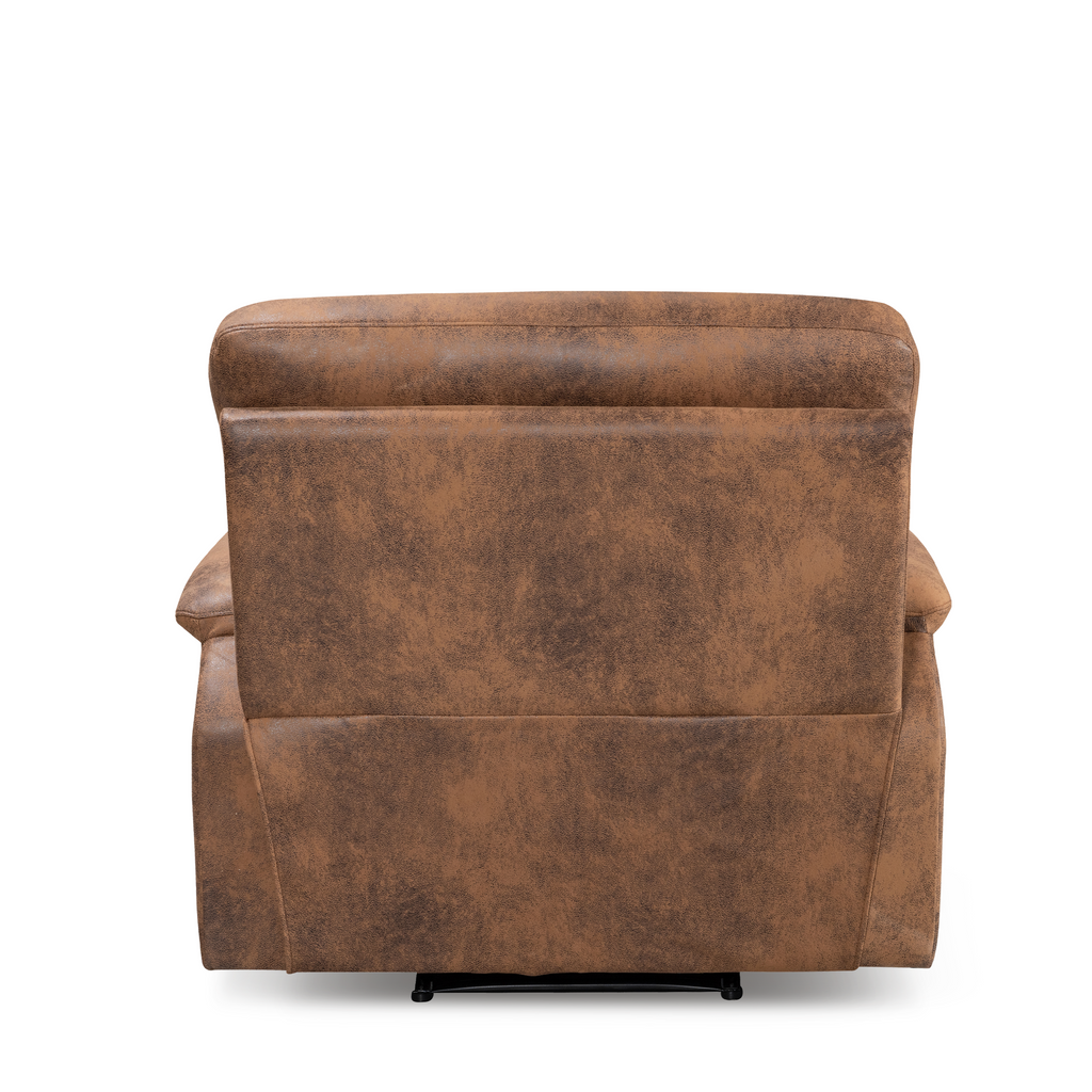 Faux Leather Suede Brown Murcia Manual Recliner Chair Back