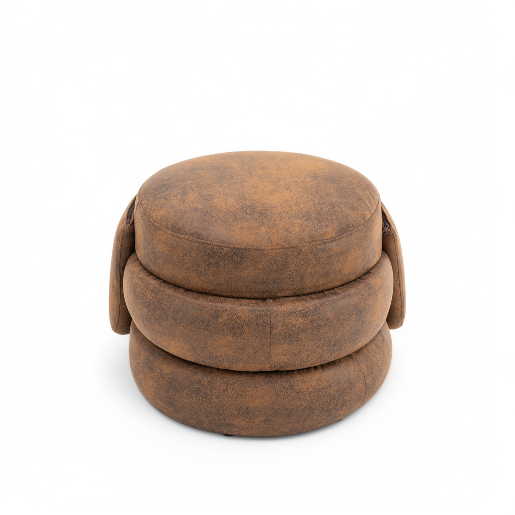 Faux Leather Suede Brown Tilly Accent Swivel Chair