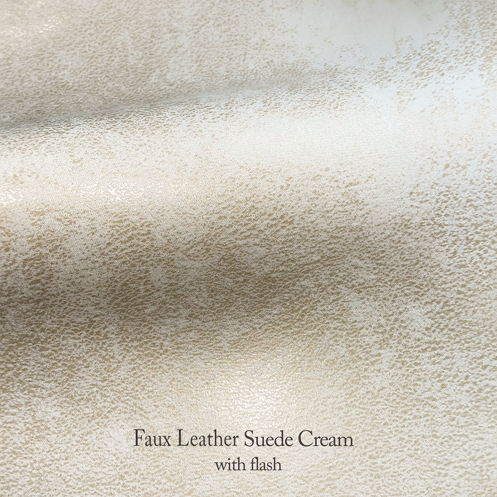 Faux Leather Suede Cream Swatch Sample