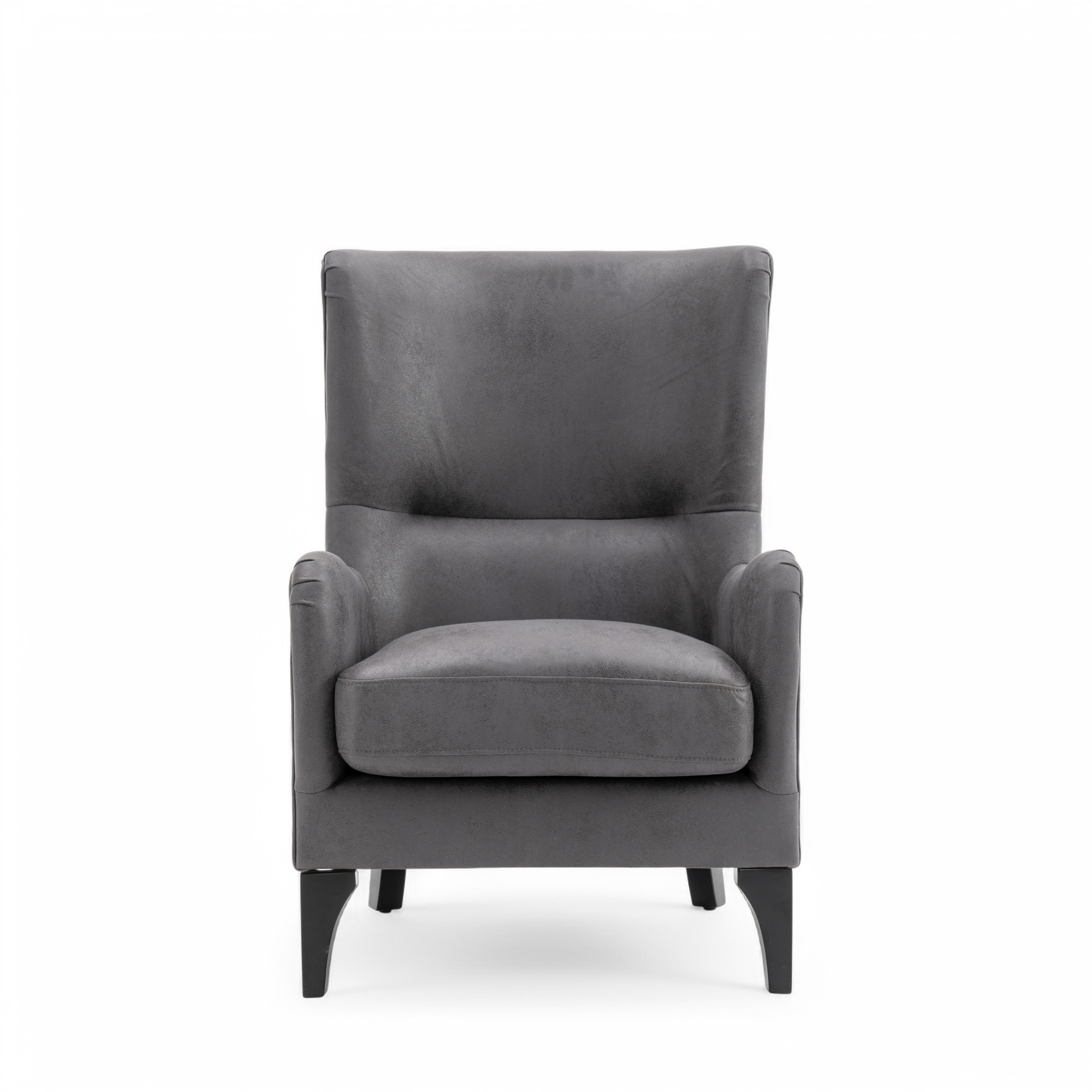 Faux Leather Suede Grey Segovia Accent Wingback Chair – Stunning