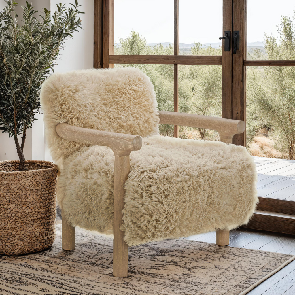 Genuine Sheepskin Armchair CLOUDY Background