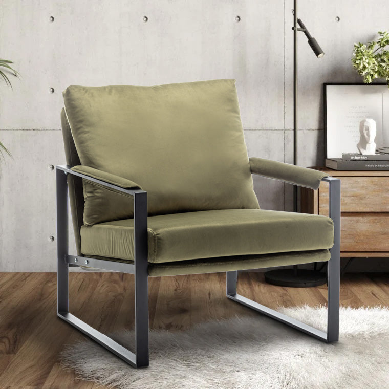 Velvet Sage Green Graziana Accent Chair