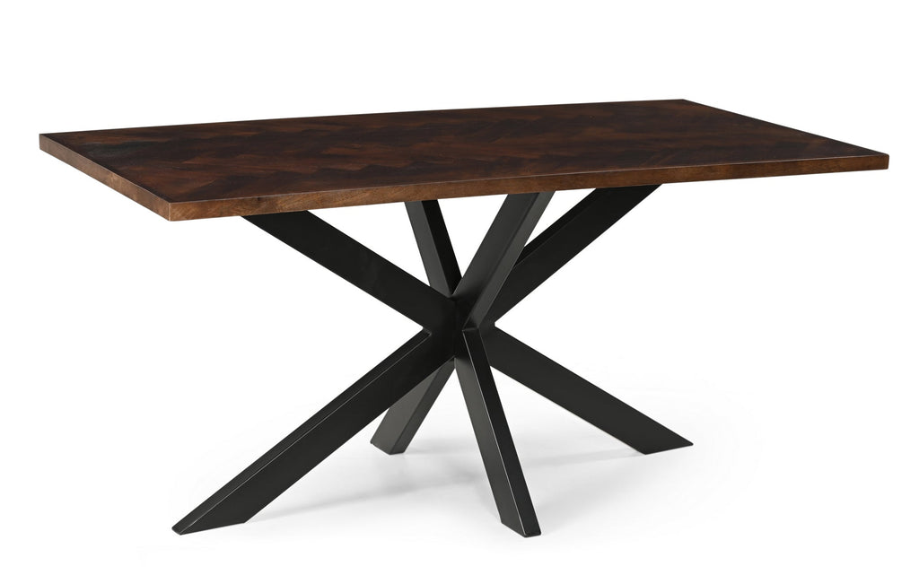 Solid Mango Wood Hudson 1.6M Dining Table with Metal Legs